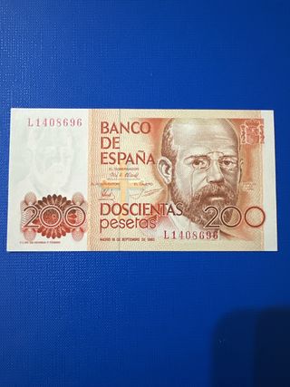 Billete 200 Pesetas Banco de España 1980