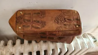 Bolso Tapp Rogado piel coco vintage marrón