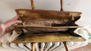 Bolso Tapp Rogado piel coco vintage marrón