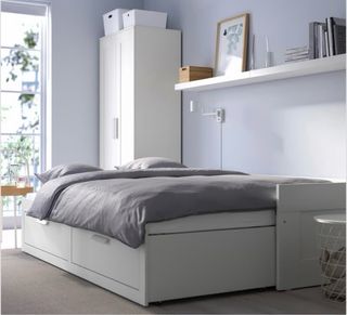 Diván Brimnes Ikea 2 cajones + 2 colchones 80x200