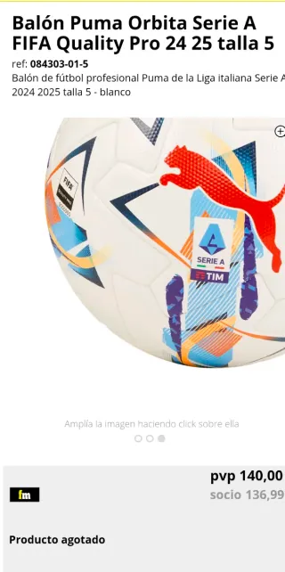 Balón Puma Orbita Serie A 24/25 FIFA Quality Pro