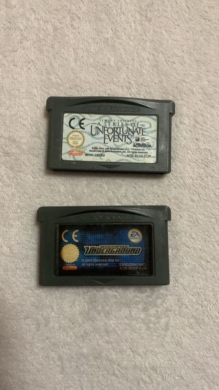 Lote Need for Speed e Lemony Snicket Game Boy