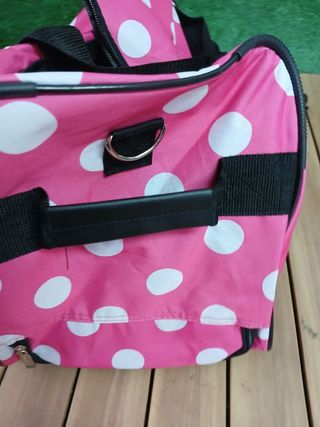 Rockland Bolsa de Lona con Ruedas Rosa Lunares
