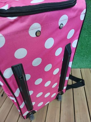 Rockland Bolsa de Lona con Ruedas Rosa Lunares