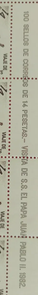 100 Sellos España Papa Juan Pablo II 1982