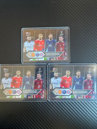 X3 Topps Now Messi/Ronaldo/Benzema/Lewandowski