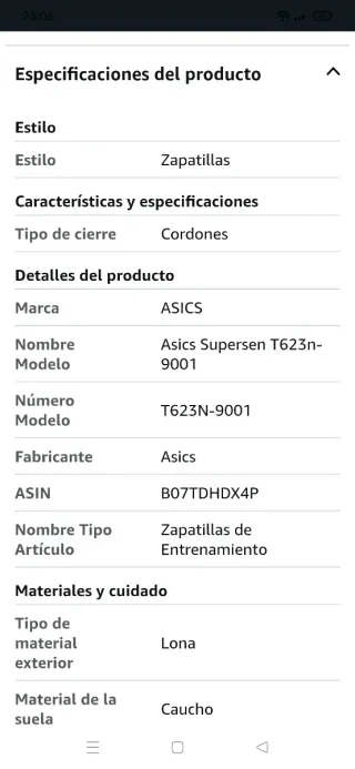 Zapatillas Asics Talla 42.5