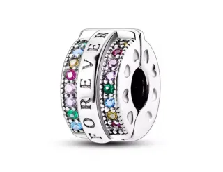 Charm Clip Corazón Amor Familia pulsera Pandora