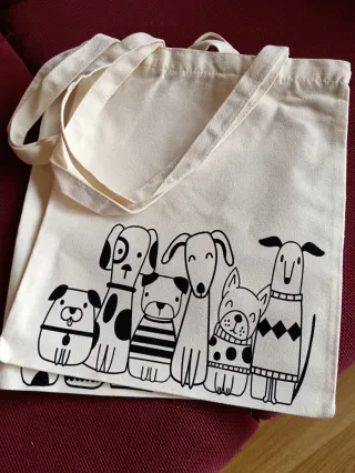 Bolsa Tote con Dibujos de Perros