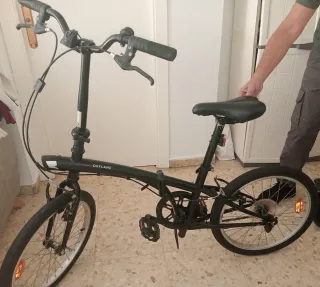 Bicicleta plegable negra Oxylane Decathlon