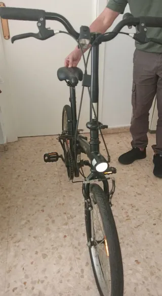 Bicicleta plegable negra Oxylane Decathlon