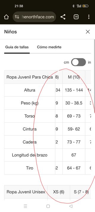 Mallas The North Face niña T.10 años