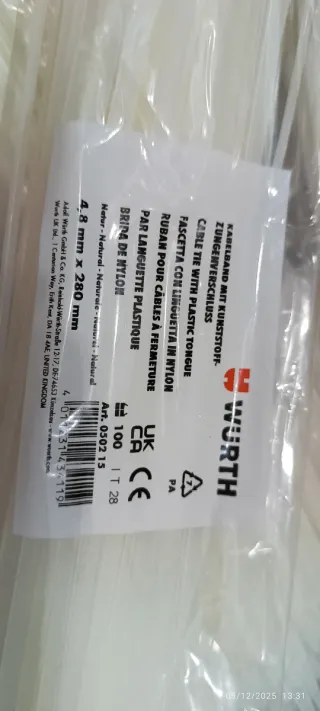 10 pacchi Fascette Wurth 4,8 x 280 mm