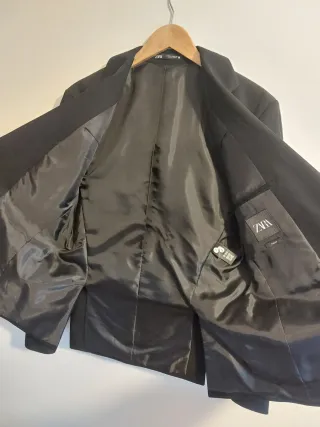 Chaqueta Americana Zara Negra Hombre Talla 48