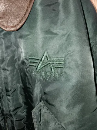 Chaqueta Alpha Industries CWU 45/P Cuello Cuero