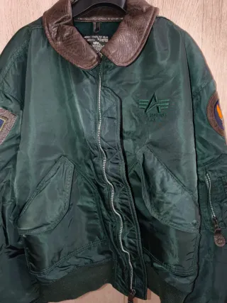 Chaqueta Alpha Industries CWU 45/P Cuello Cuero