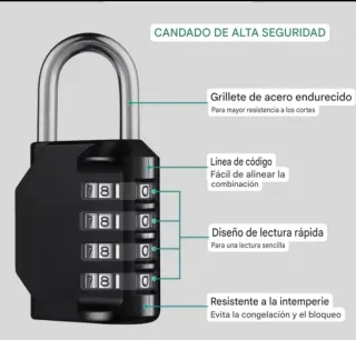 Candado de combinación de 4 dígitos NUEVOS