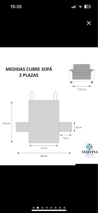 Funda Protectora Sofá 2 Plazas Beige/Marrón