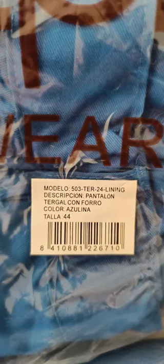 Dos Pantalones de trabajo forrados azul