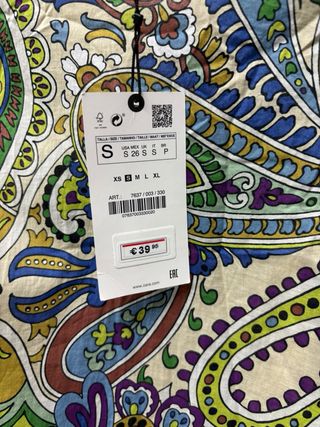 Blusa Zara Estampada Manga Larga