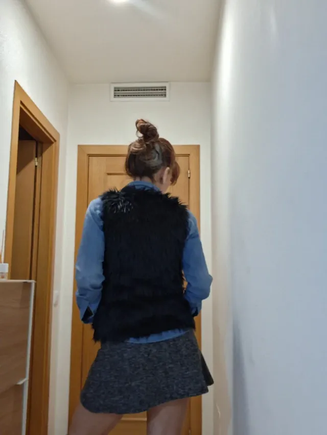 Chaleco pelo Pull&Bear negro