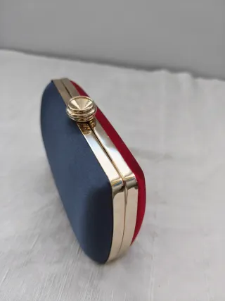 Bolso de fiesta azul y rojo. Clutch