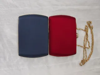 Bolso de fiesta azul y rojo. Clutch