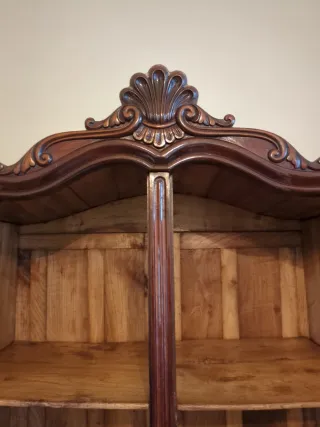 Conjunto cama y armario madera castaño