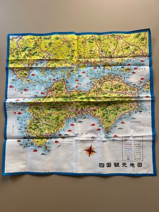 Pañuelo japonés Mapa Shikoku Nuevo