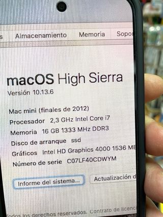 Mac mini 2012 i7 2.3GHz SSD