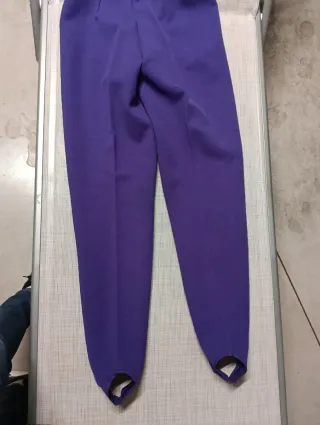 Pantaloni lana donna elastici viola