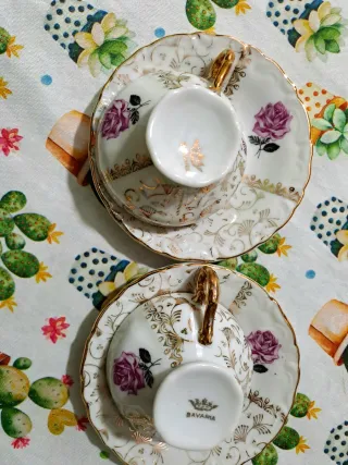 Set caffè Bavaria porcellana oro