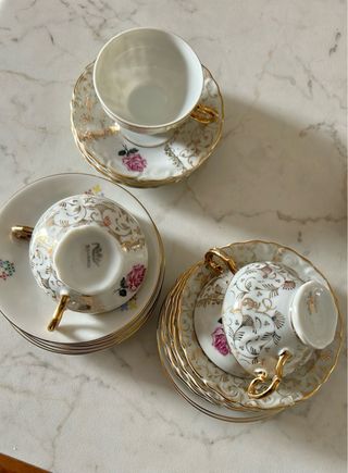 Set caffè Bavaria porcellana oro