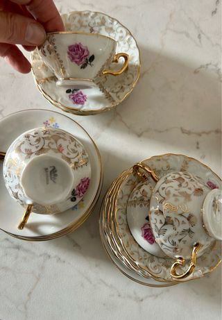 Set caffè Bavaria porcellana oro