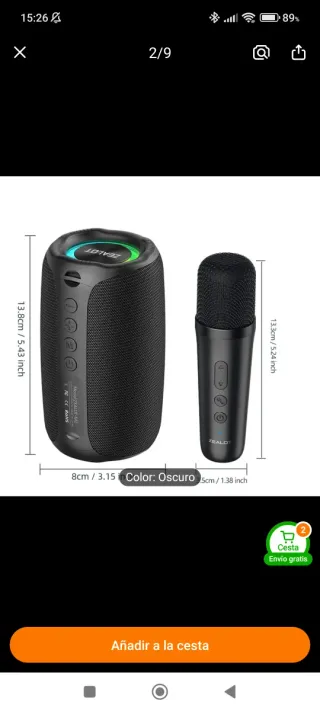 Altavoz Karaoke Zealot con 2 Micrófonos