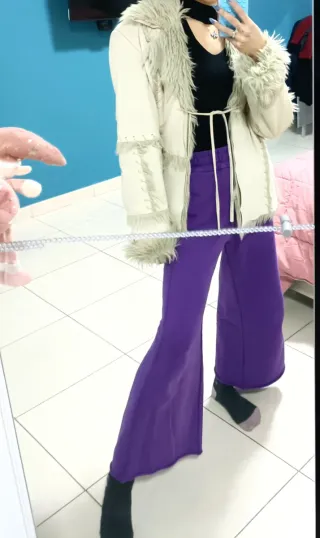 Giacca donna eco pelliccia beige M