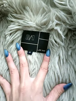 Giacca donna eco pelliccia beige M