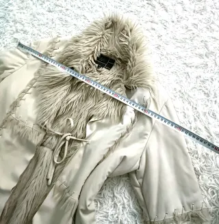 Giacca donna eco pelliccia beige M