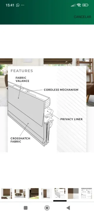 Estor romano de tela marrón