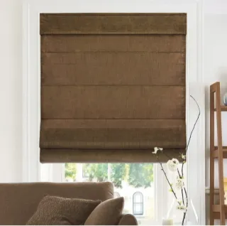 Estor romano de tela marrón