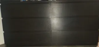 Cajonera 160cm Madera Tapa Cristal Negra