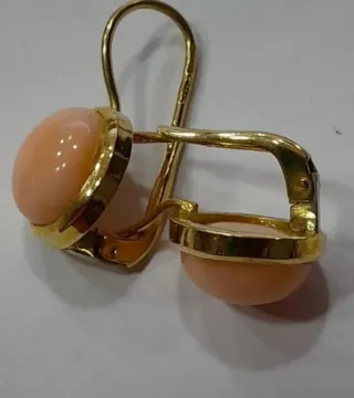 Pendientes Oro 18kt Coral Antiguos