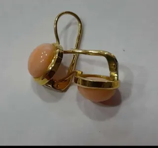 Pendientes Oro 18kt Coral Antiguos