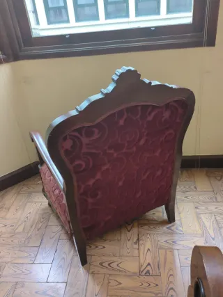 2 Butacas Vintage Terciopelo y Madera