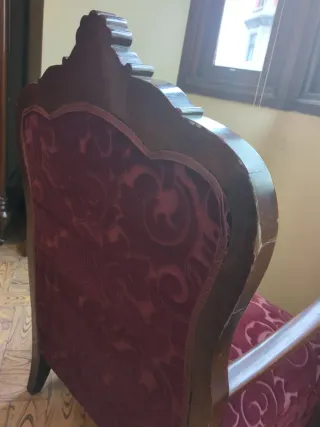 2 Butacas Vintage Terciopelo y Madera