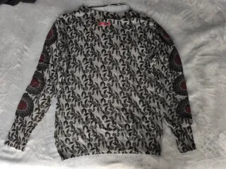 Jersey Desigual Gris Estampado Floral Talla M