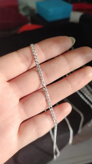 Cadena de plata estilo cubano 60 cm