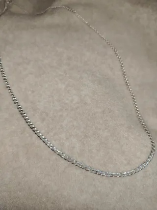 Cadena de plata estilo cubano 60 cm