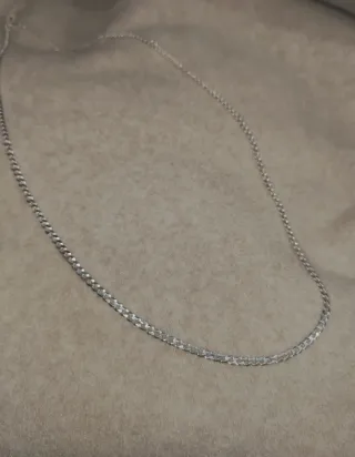 Cadena de plata estilo cubano 60 cm