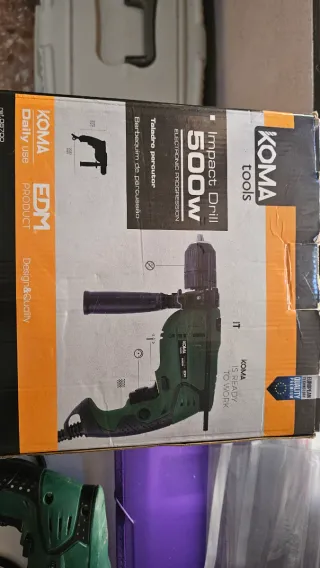 Taladro Percutor KOMA 500W + Brocas Profesionales